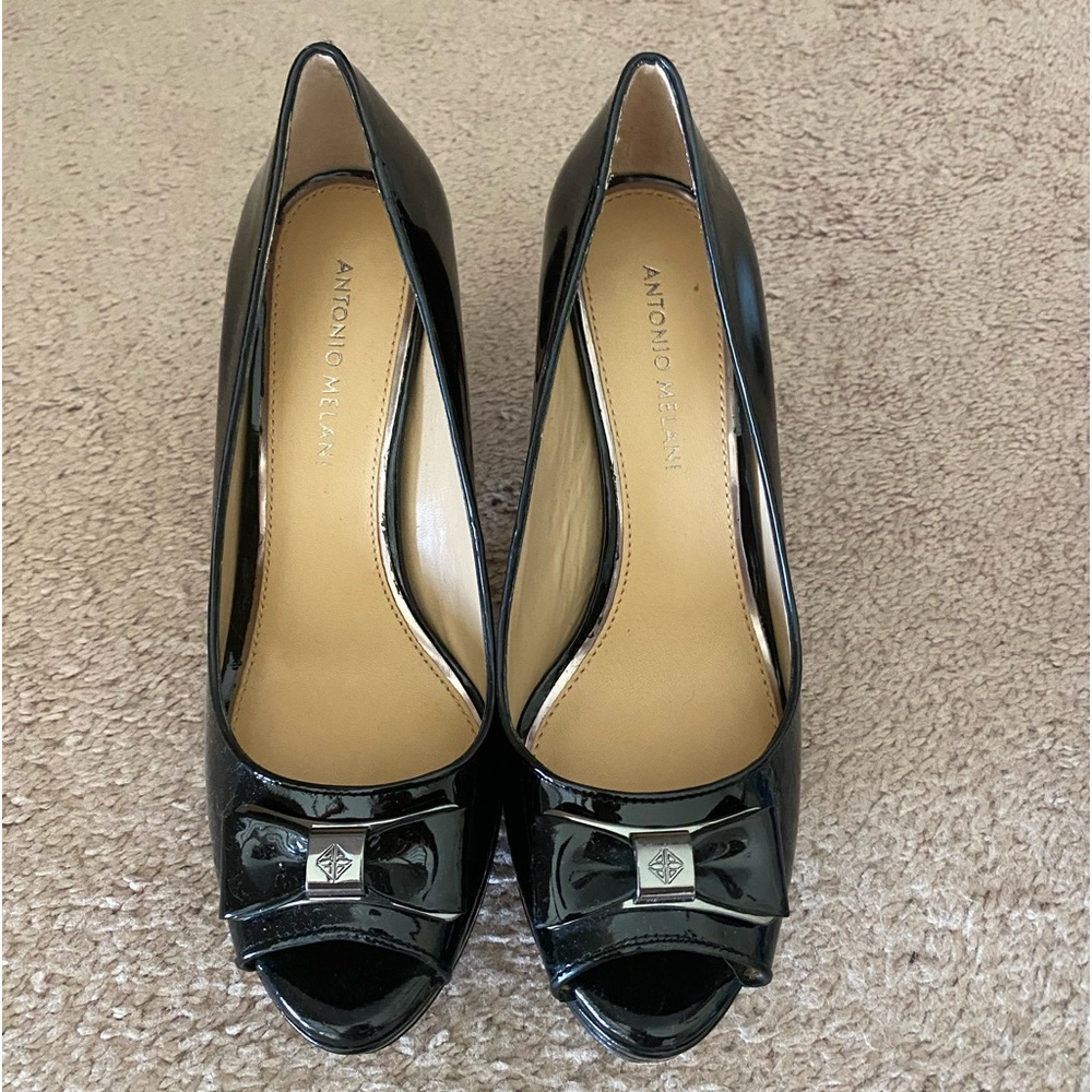 Antonio Melani Black Bow Platform Stilettos
